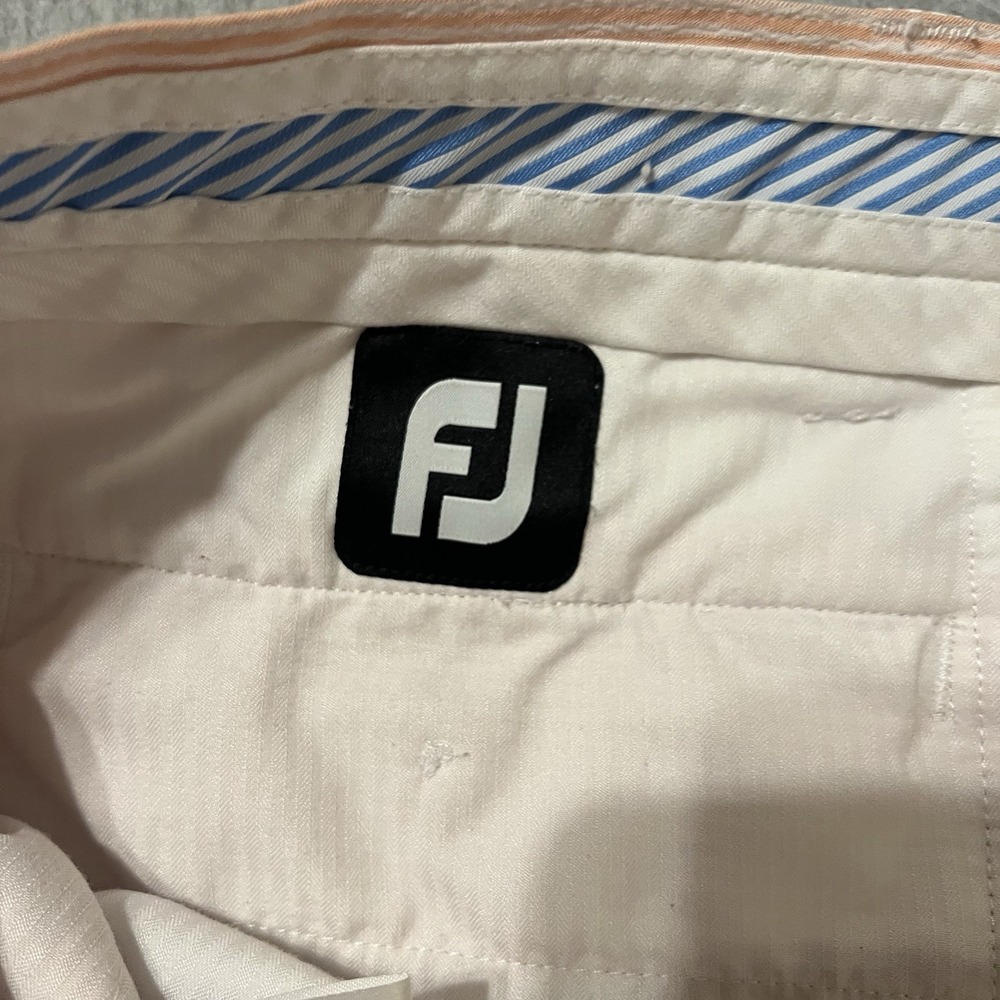 Footjoy Shorts Men's 40 Orange Seersucker Performance Stretch Movement Golf READ - Picture 7 of 16